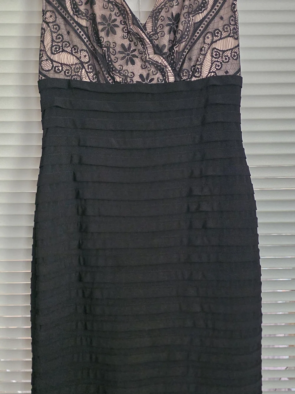 Dress Barn Black and Cream Midi Dress